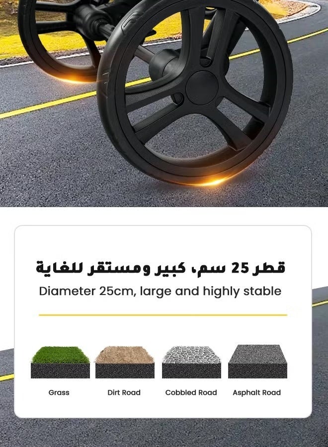 hibobi Luxury High Landscape Reversible Single Stroller｜Aerospace-Grade Metal Frame｜One-Hand Quick Fold｜Extra-Large Sleeping Basket & Storage Basket｜Advanced Shock Absorption System｜Large Wheels & 70KG Load Capacity - Image 4